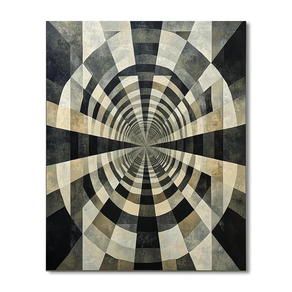 M.C. Escher Inspired Crystalline Orbit Paradox Grid Painting by numbers kit