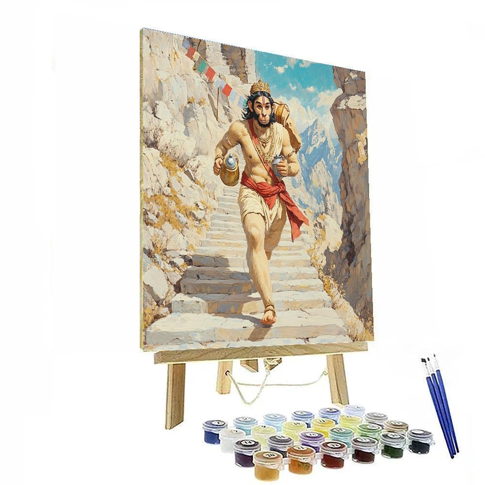 Hanuman Mountain Stair Training Number painting