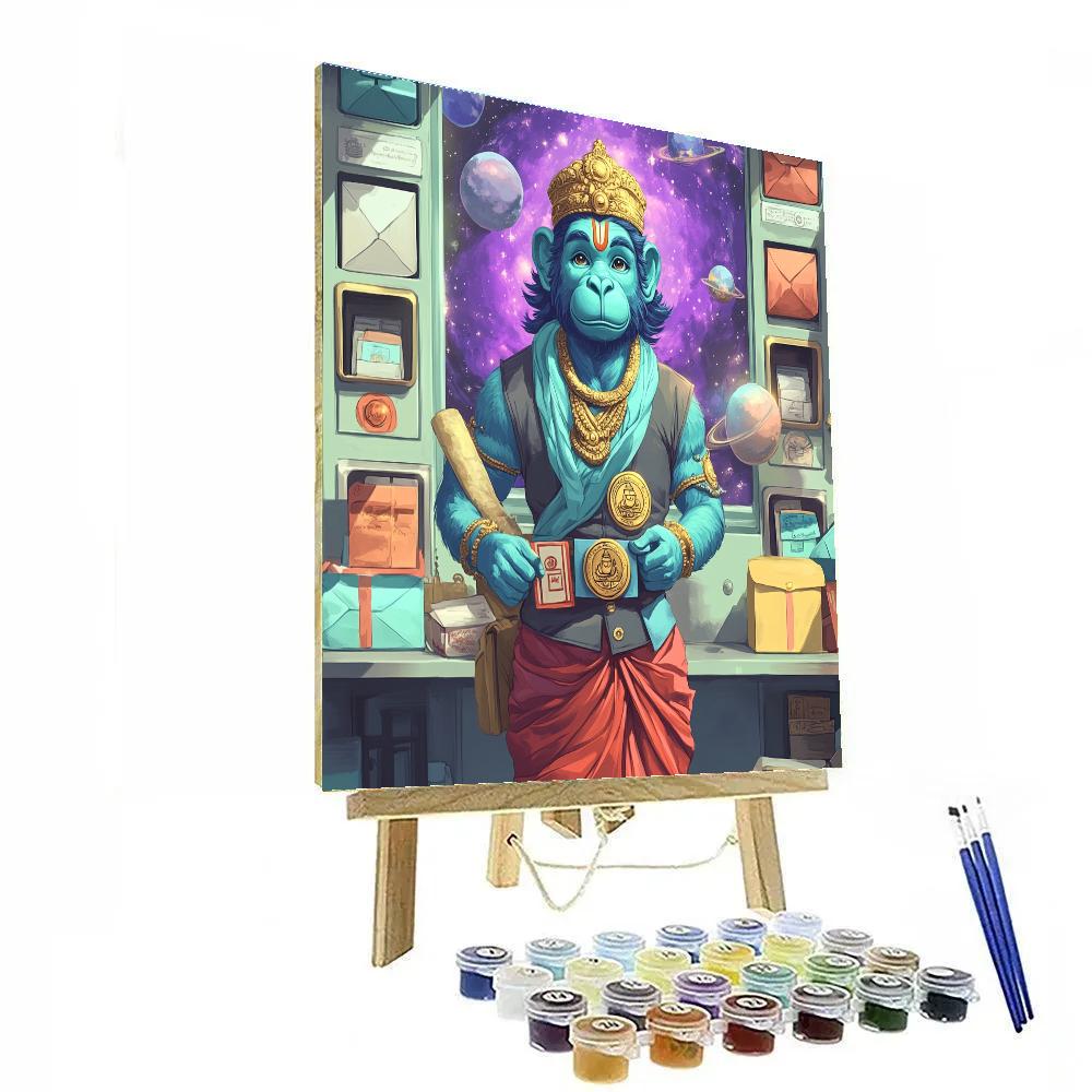 Hanuman Cosmic Post Office paint by color