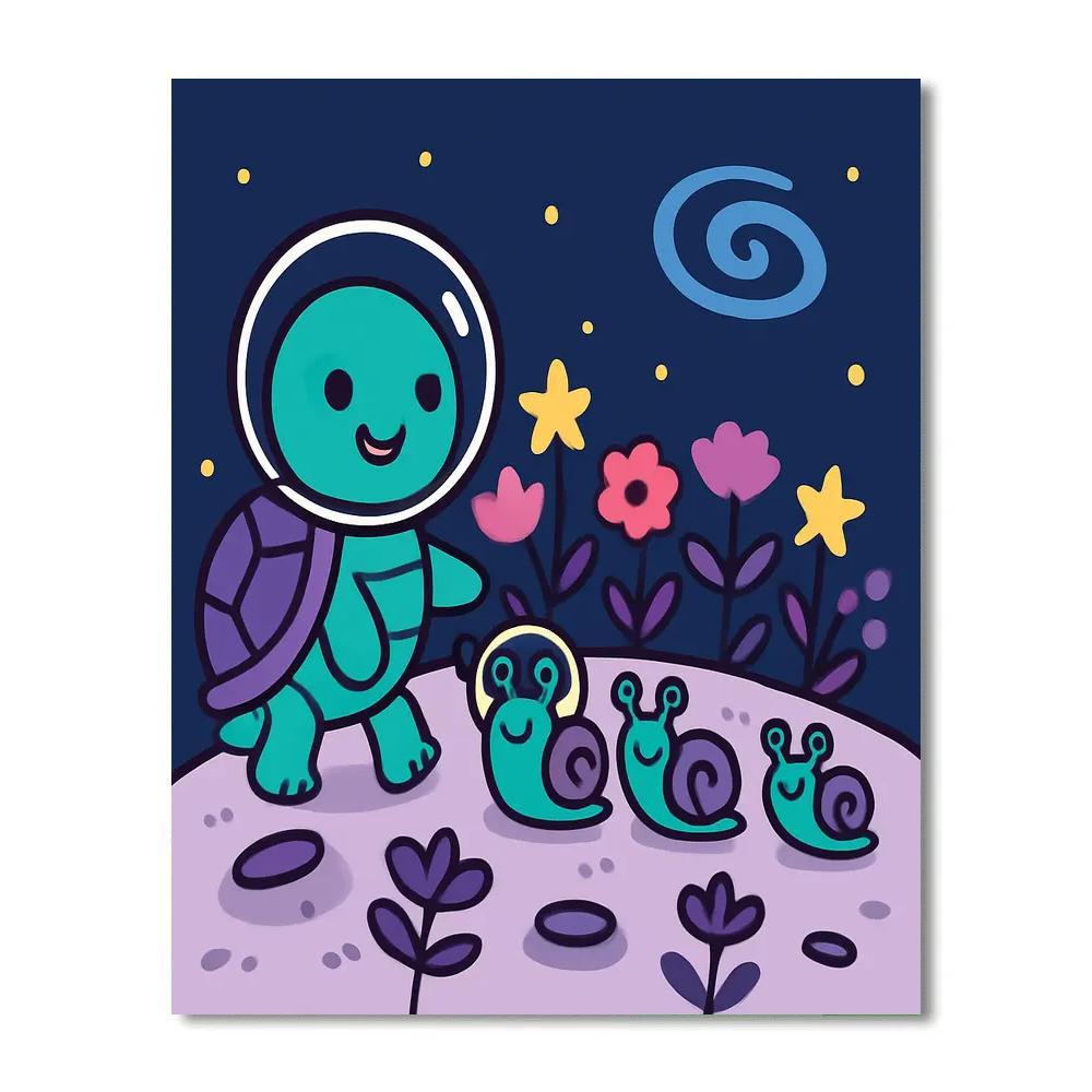 Nebula Garden Turtle Parade paint by number