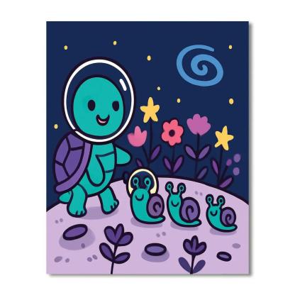 Nebula Garden Turtle Parade paint by number