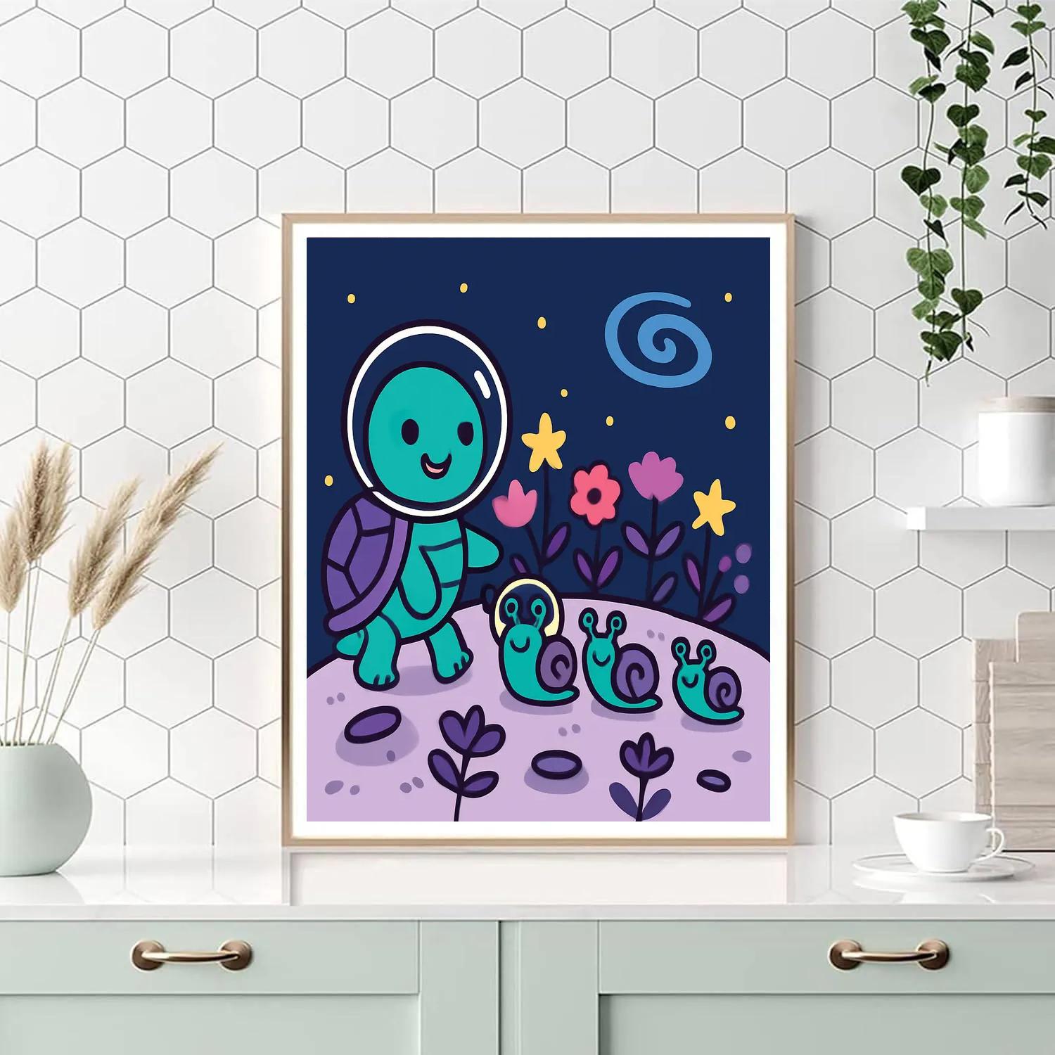 Nebula Garden Turtle Parade paint by number