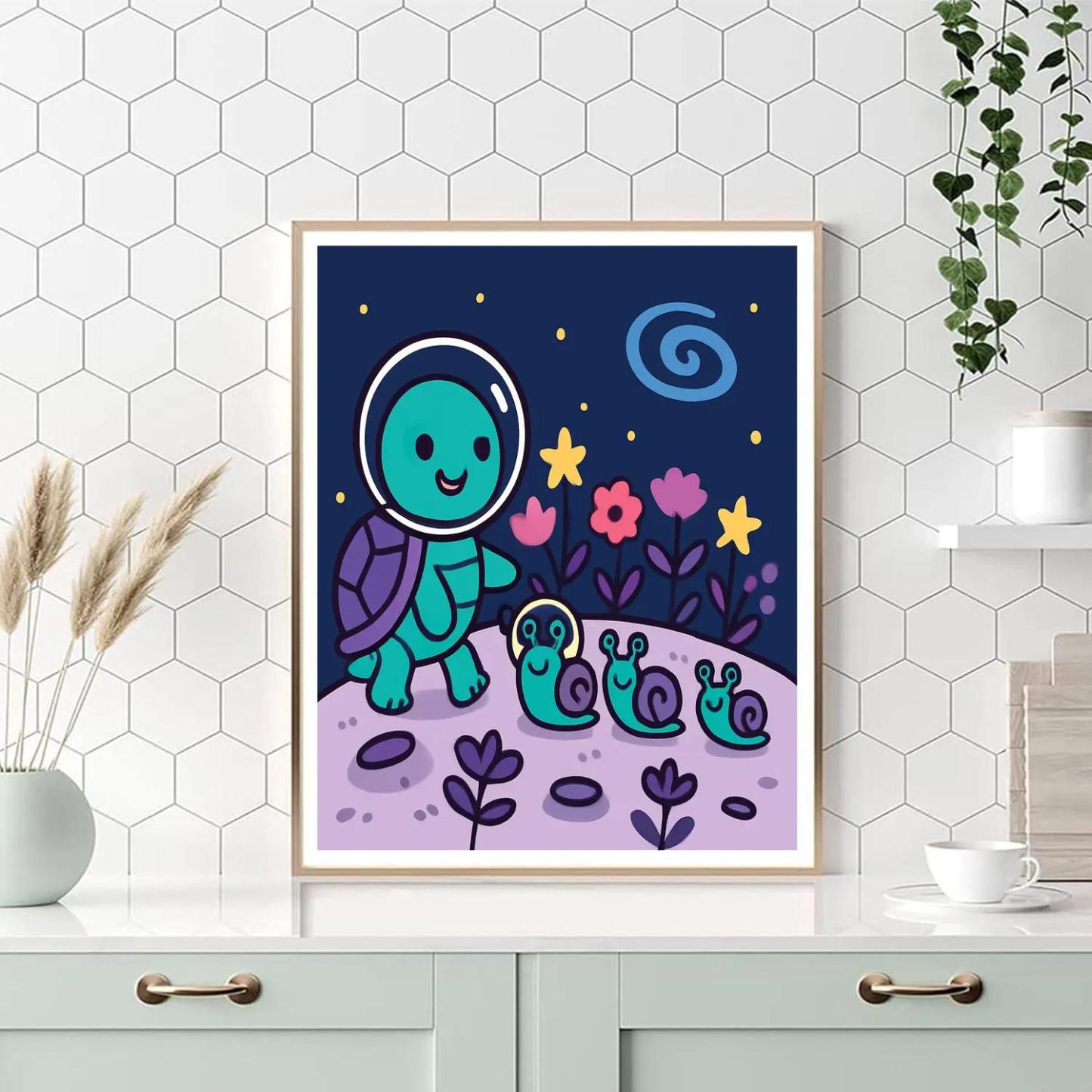 Nebula Garden Turtle Parade paint by number