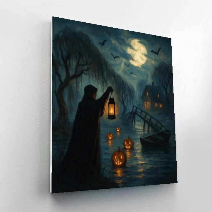 Lantern Tide Through The Willow Marsh DIY paint by numbers