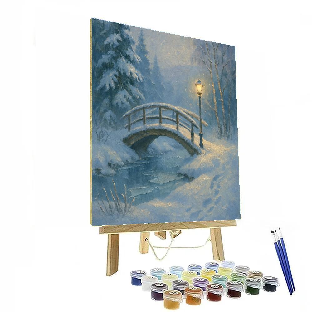 Lantern Bridge Over The Quiet Ice Run Numbered painting kits