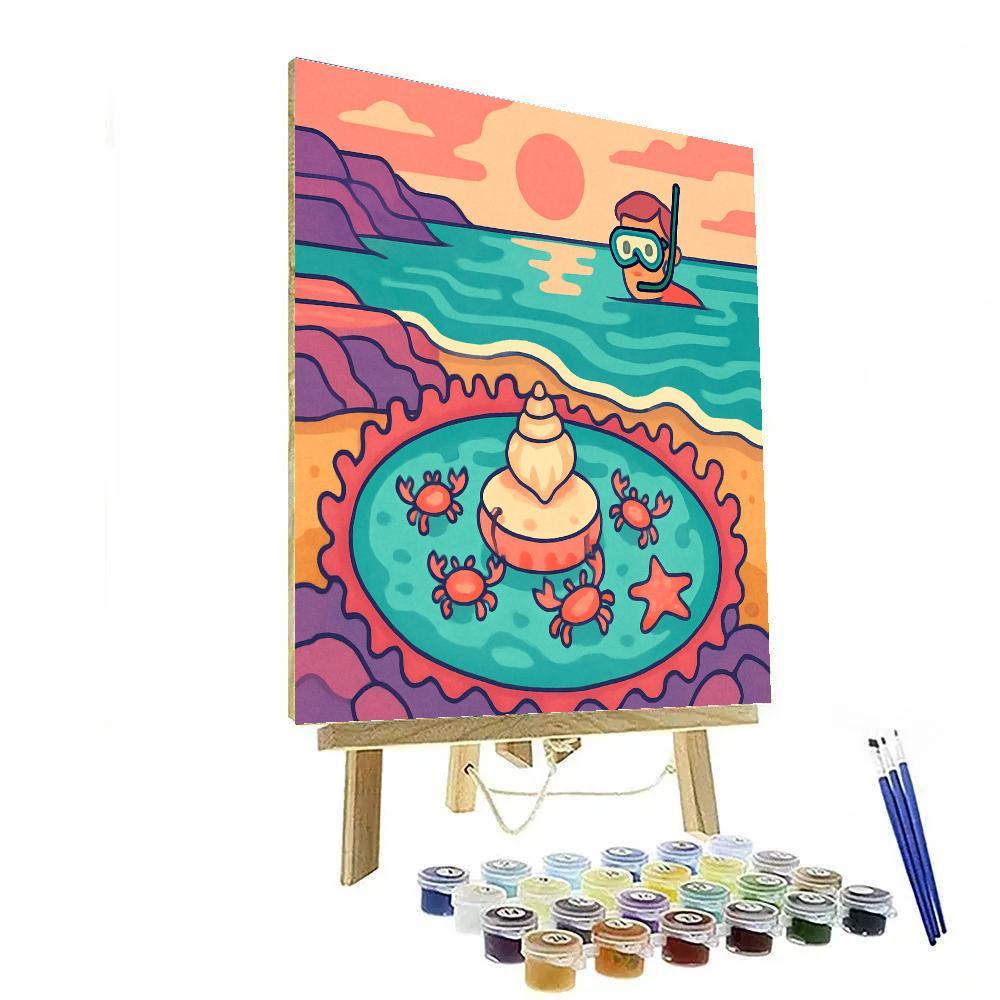 Beach Kaleidoscope Tidepool Parade paint by number