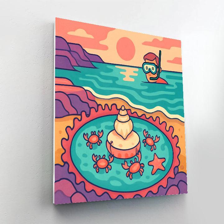 Beach Kaleidoscope Tidepool Parade paint by number