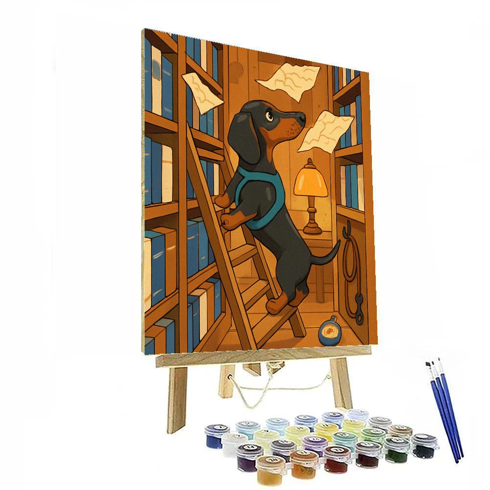 Library Ladder Dog Explorer Number painting