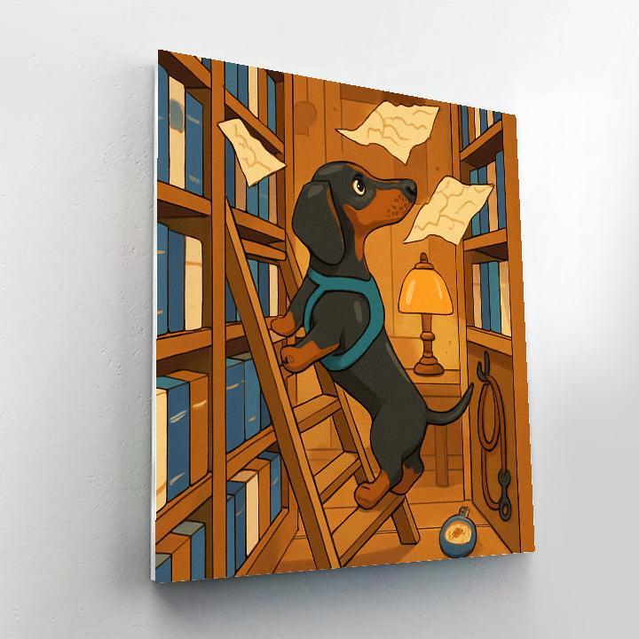 Library Ladder Dog Explorer Number painting