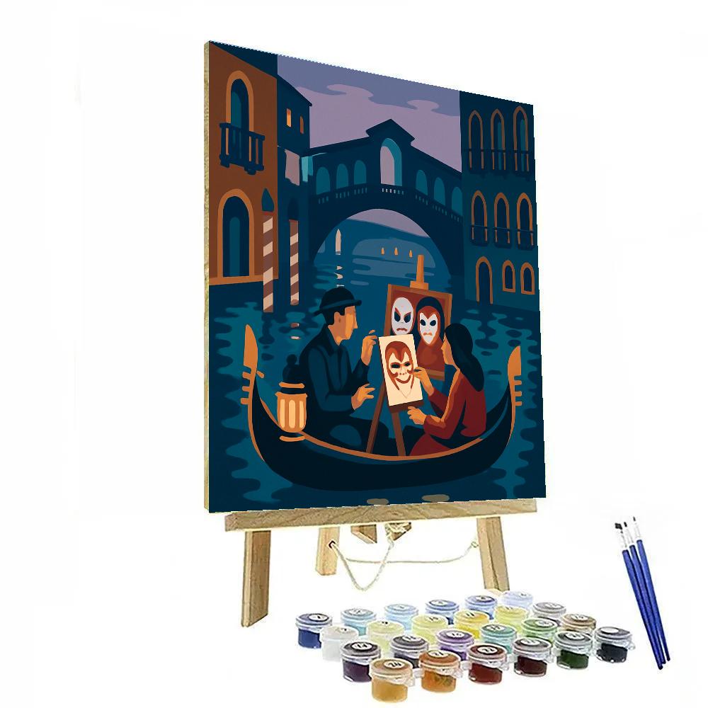 Festival Masks Under Italy Moonlight paint by color