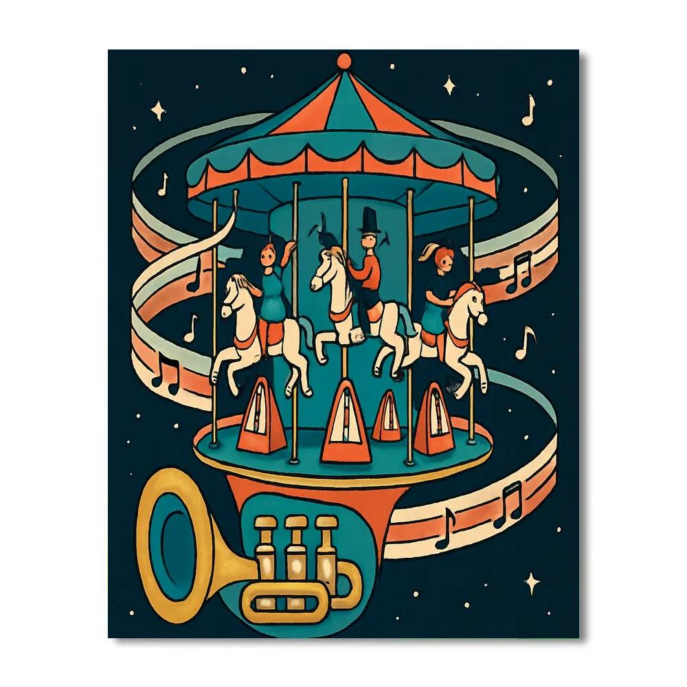 Gravity Loop Carousel Music Parade Numbered painting kits