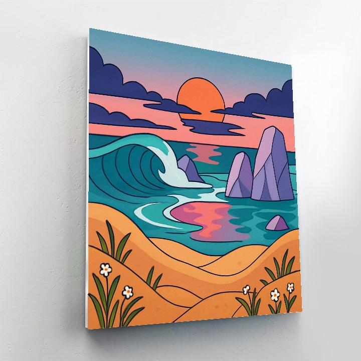 Tideglass Coastline Landscape Paint by numbers kits