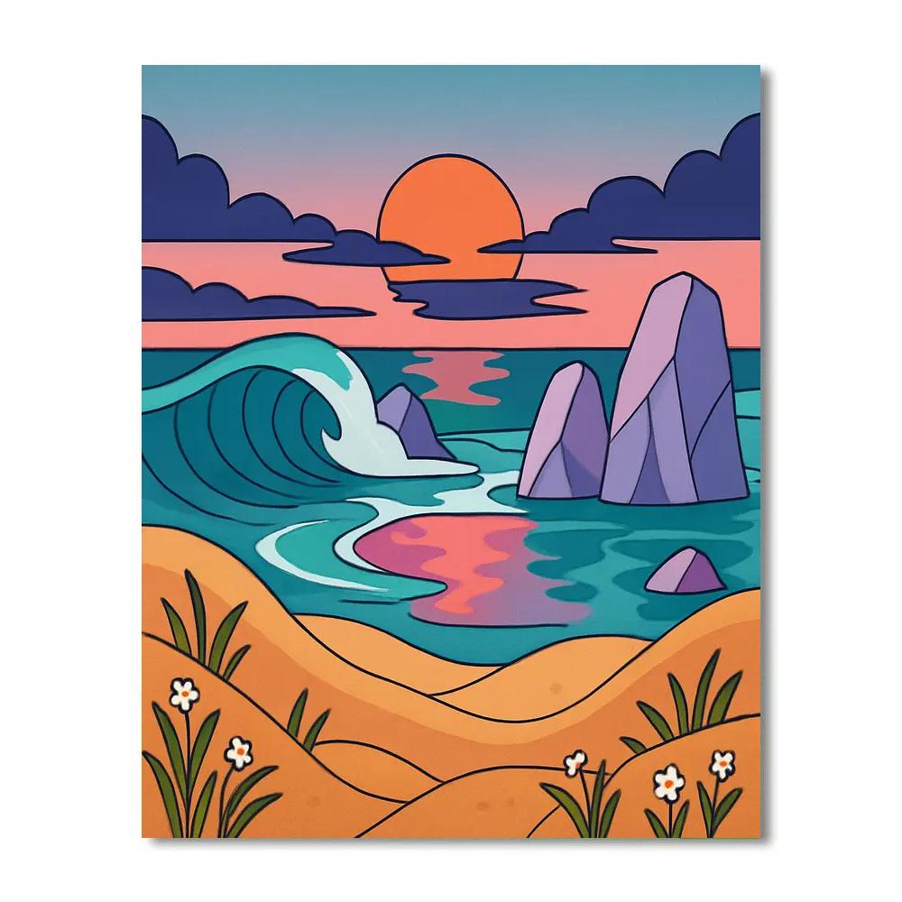 Tideglass Coastline Landscape Paint by numbers kits