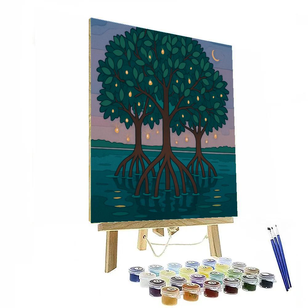 Lantern Grove Tree Reflections Paint by numbers art