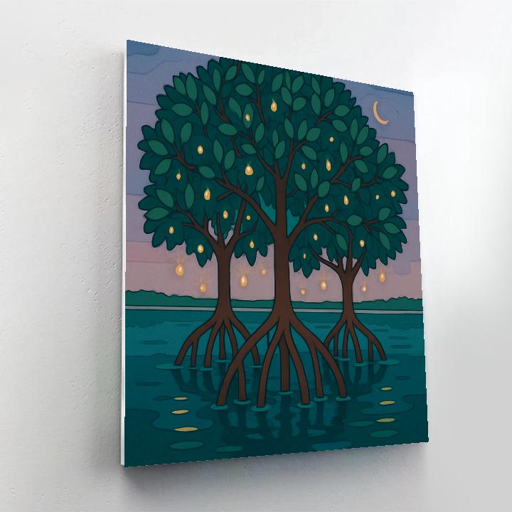 Lantern Grove Tree Reflections Paint by numbers art