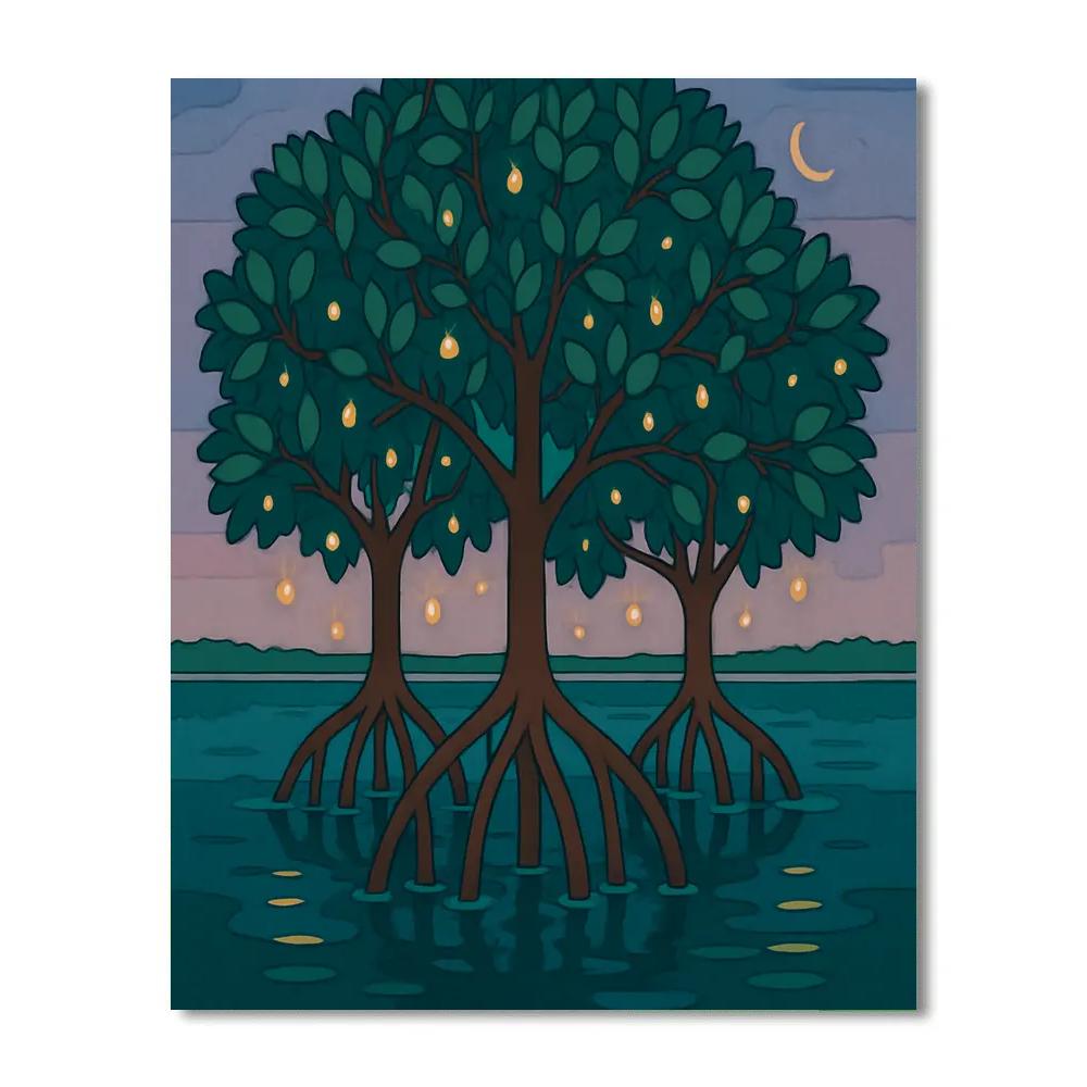 Lantern Grove Tree Reflections Paint by numbers art
