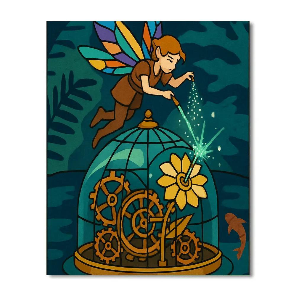 Clockwork Conservatory Fairy Paint by numbers art