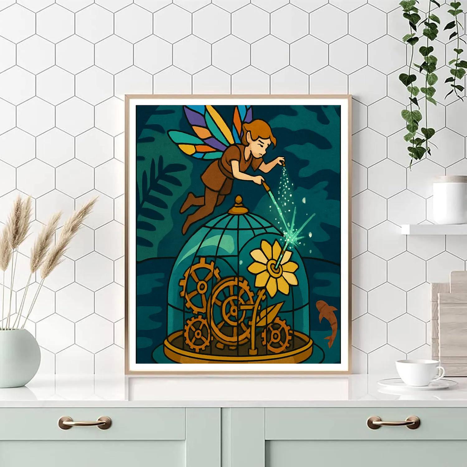 Clockwork Conservatory Fairy Paint by numbers art