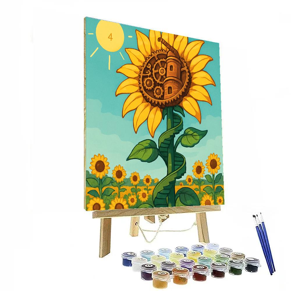 Clockwork Sunflower Observatory Paint by numbers art