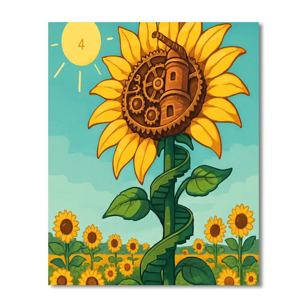 Clockwork Sunflower Observatory Paint by numbers art