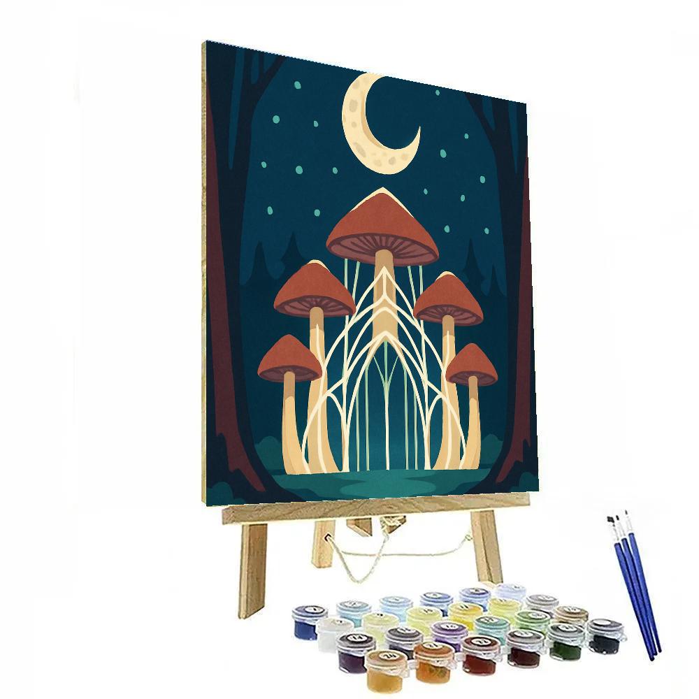 Moon-Lit Mycelium Cathedral Paint by numbers kits