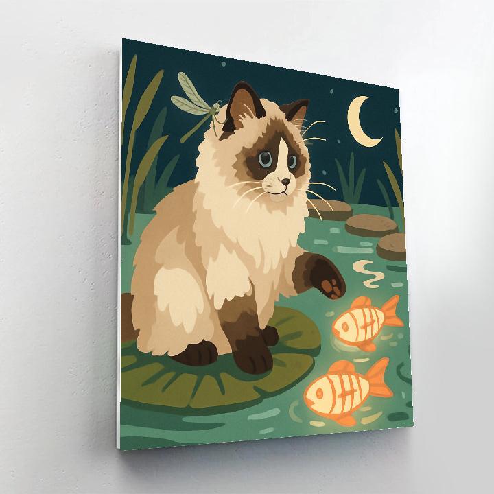 Water Garden With Cat Lanterns Paint by numbers kits