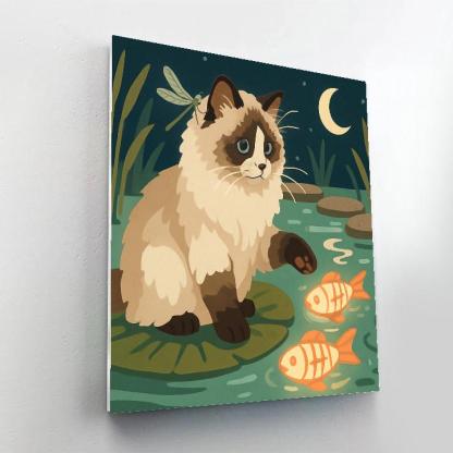 Water Garden With Cat Lanterns Paint by numbers kits