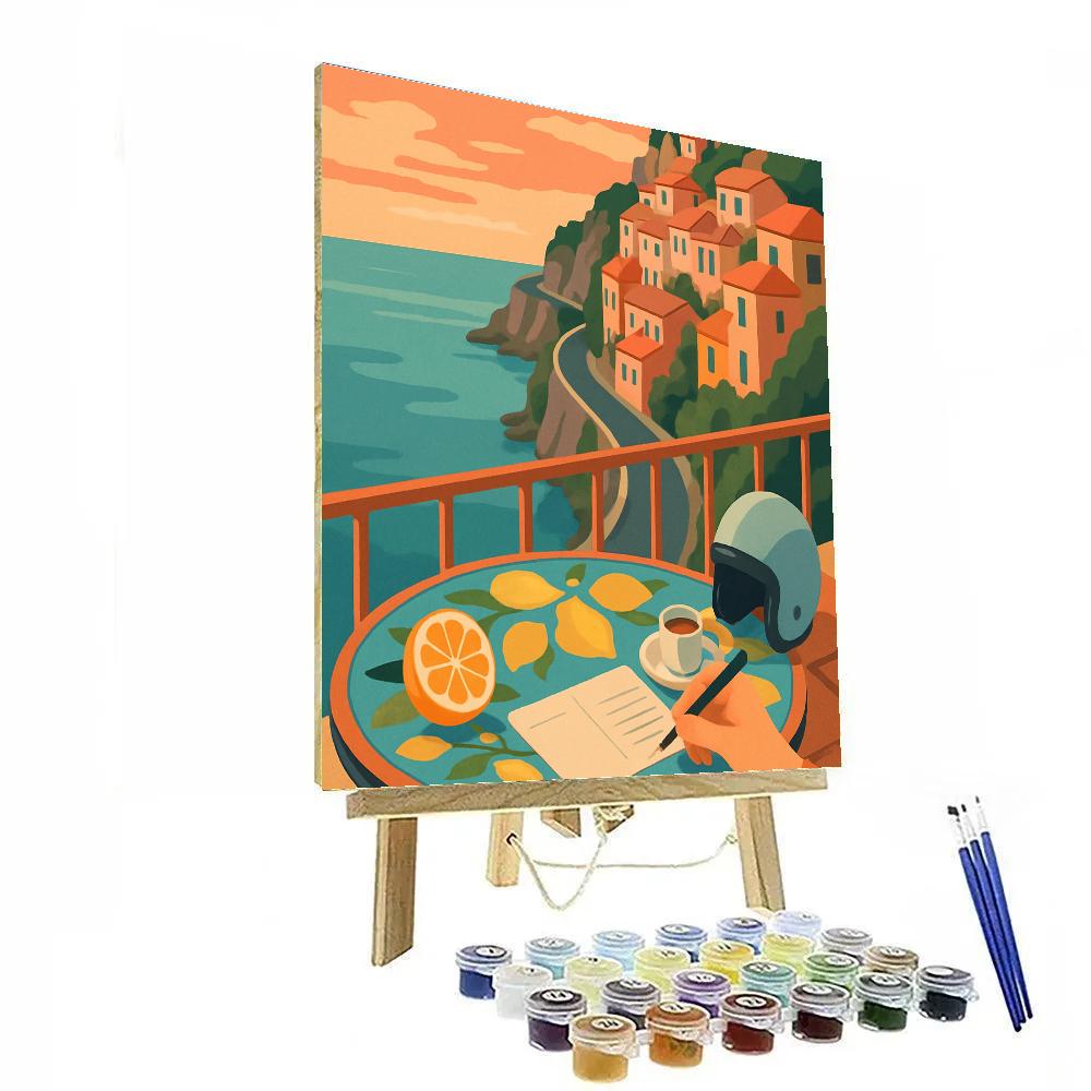 Lemon Terrace Sunrise Italy Crafted Painting by numbers kit