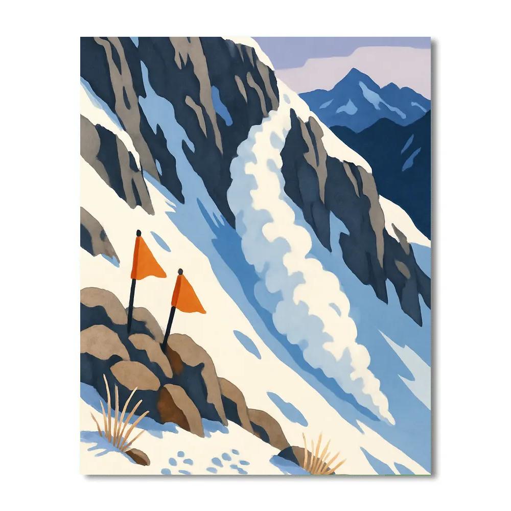 Avalanche Echoes In Mountain Light Numbered painting kits