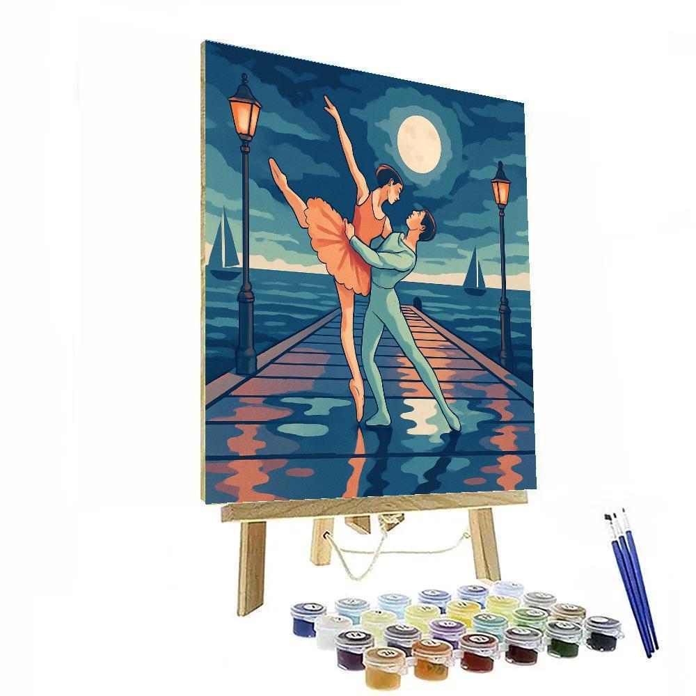 Moonlit Pier In Ballet Paint by numbers art