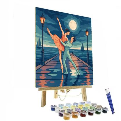 Moonlit Pier In Ballet Paint by numbers art