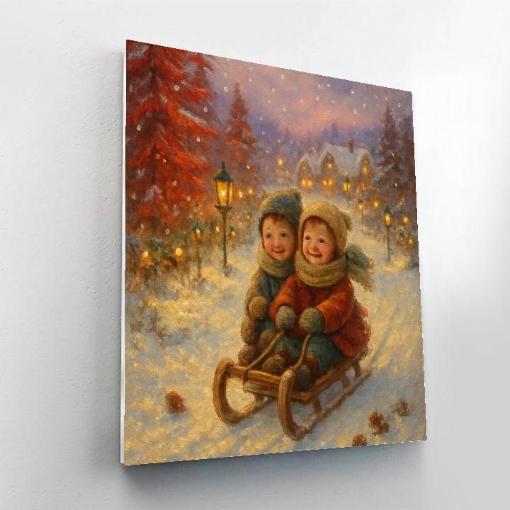 Candlelit Sled Ride Through Cranberry Pines DIY paint by numbers