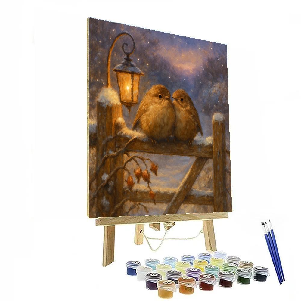 Lantern Light Wrens At The Cottage Gate paint by numbers