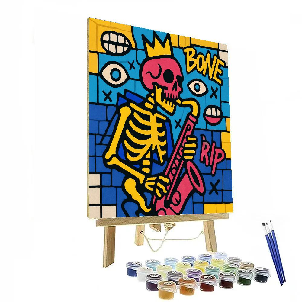 Neon Reliquary In Basquiat Spirit paint by numbers