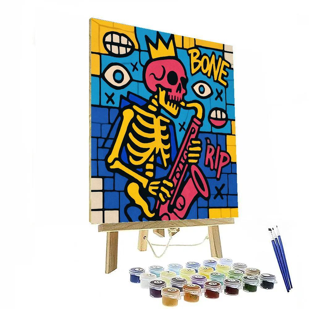 Neon Reliquary In Basquiat Spirit paint by numbers