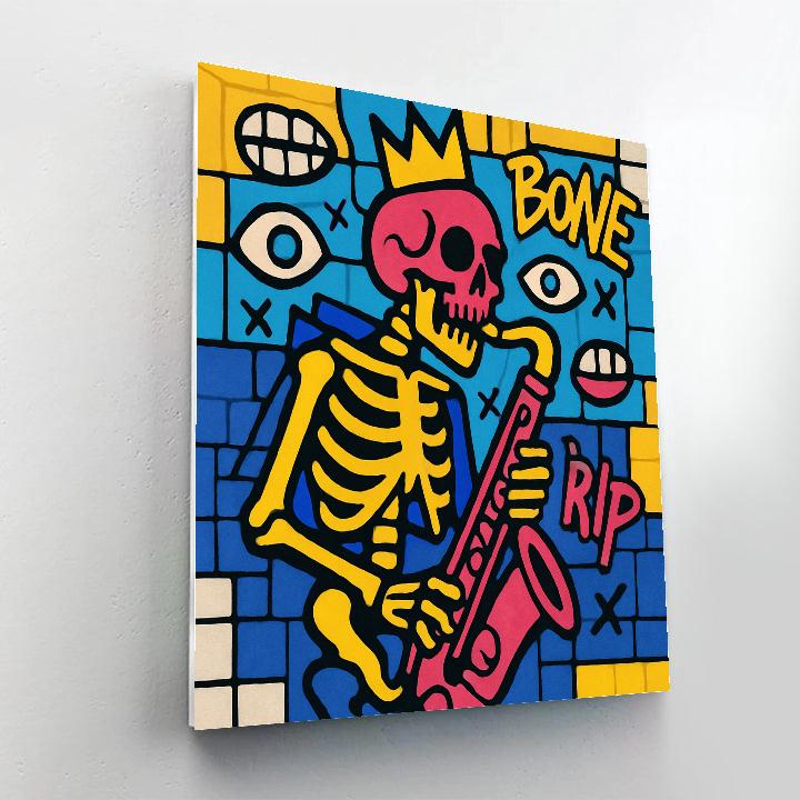 Neon Reliquary In Basquiat Spirit paint by numbers
