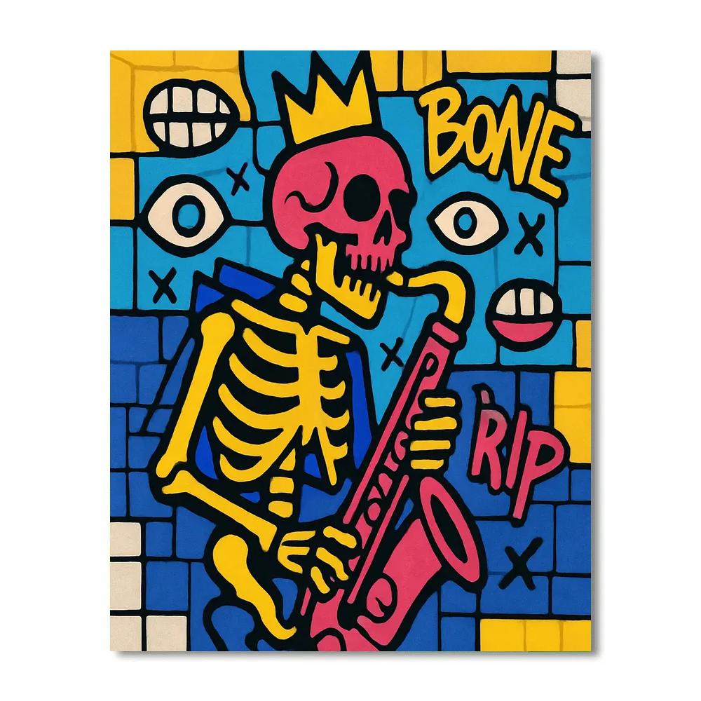 Neon Reliquary In Basquiat Spirit paint by numbers