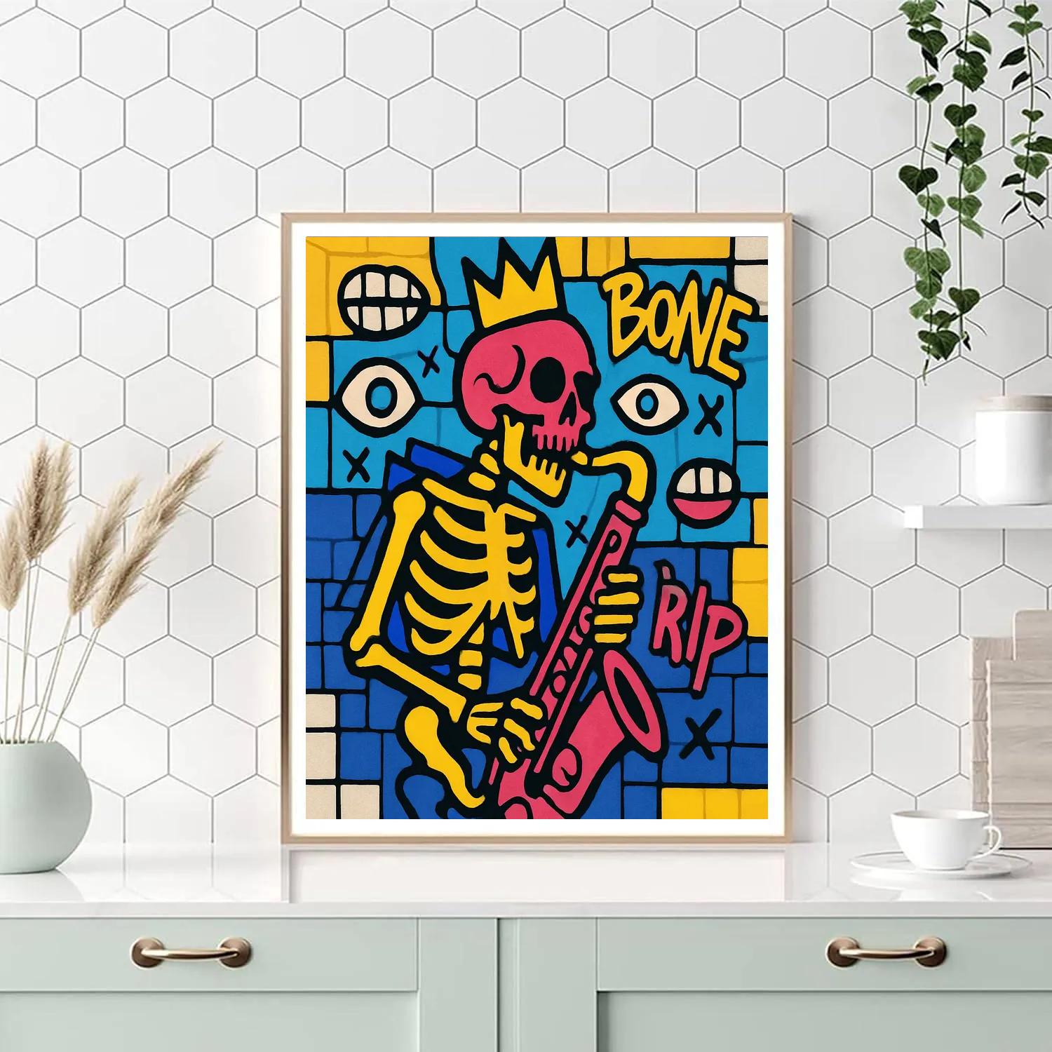 Neon Reliquary In Basquiat Spirit paint by numbers