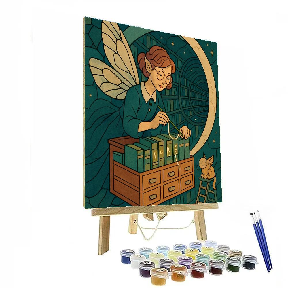 Glasswing Librarian In Fantasy Archives Paint by numbers art
