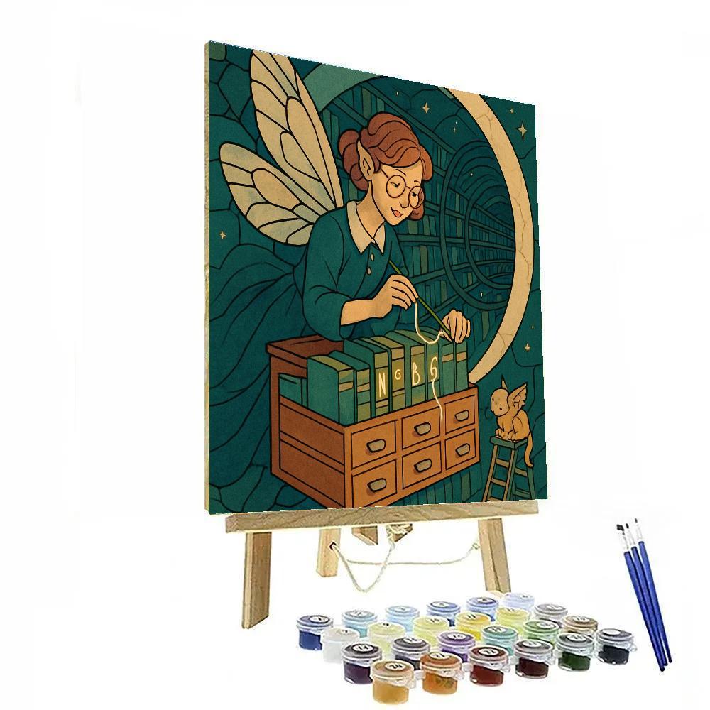 Glasswing Librarian In Fantasy Archives Paint by numbers art