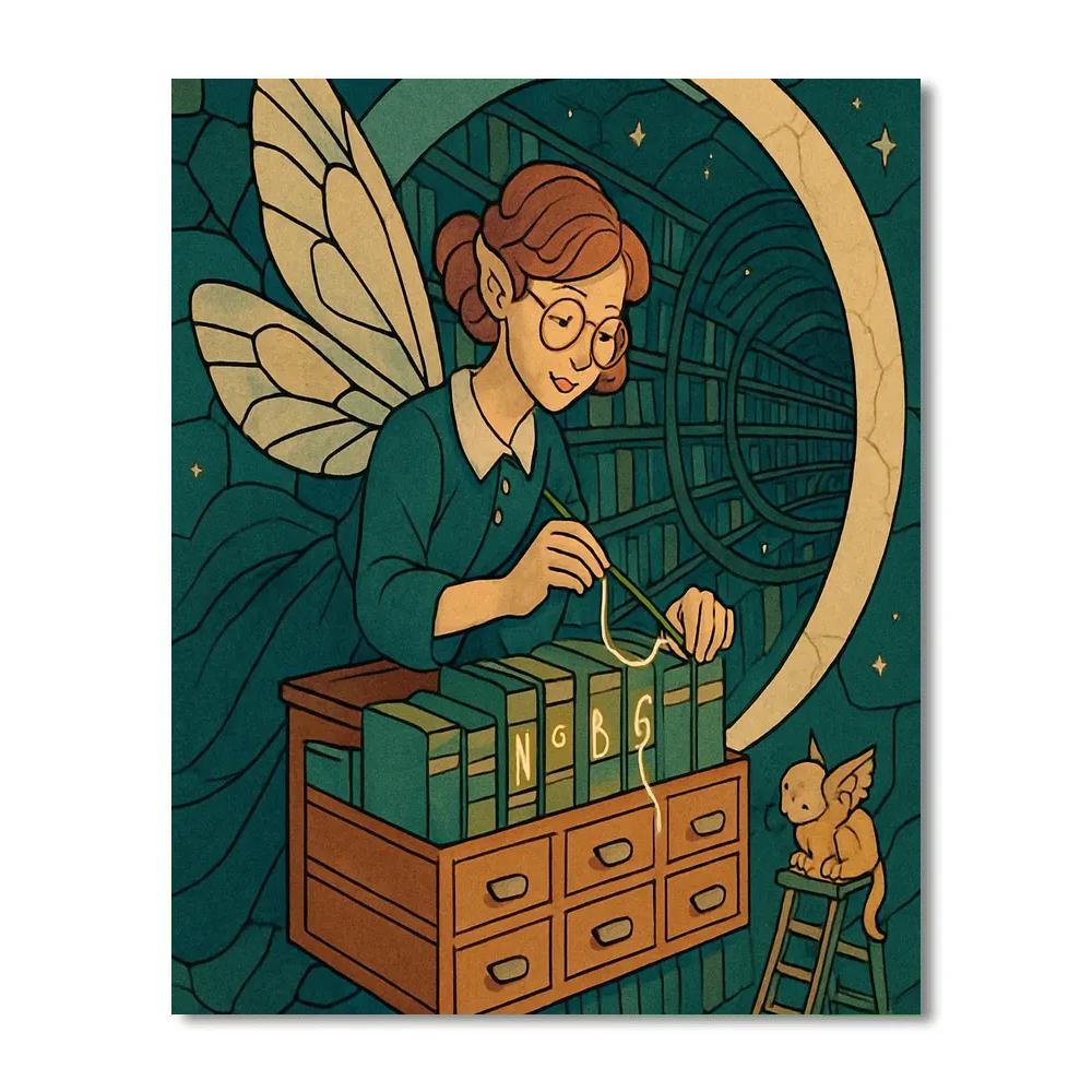 Glasswing Librarian In Fantasy Archives Paint by numbers art