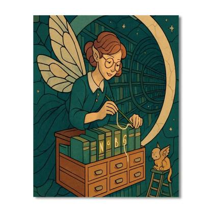 Glasswing Librarian In Fantasy Archives Paint by numbers art