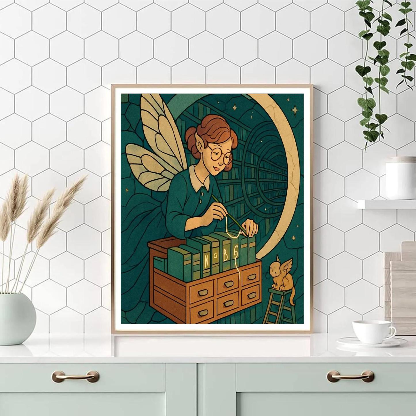 Glasswing Librarian In Fantasy Archives Paint by numbers art