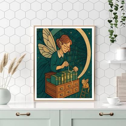 Glasswing Librarian In Fantasy Archives Paint by numbers art