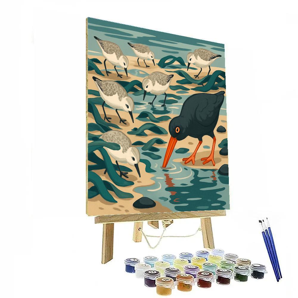 Kelp Forest Birds At Low Tide Number painting