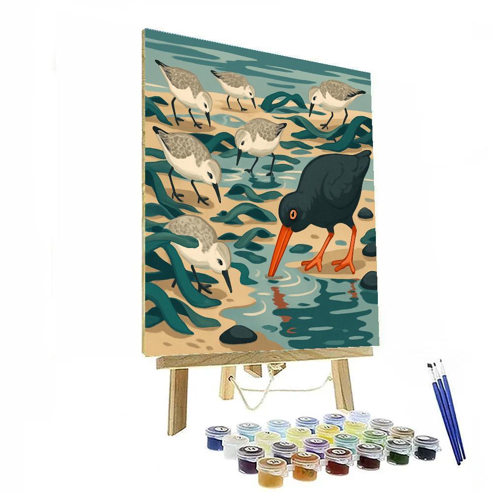 Kelp Forest Birds At Low Tide Number painting
