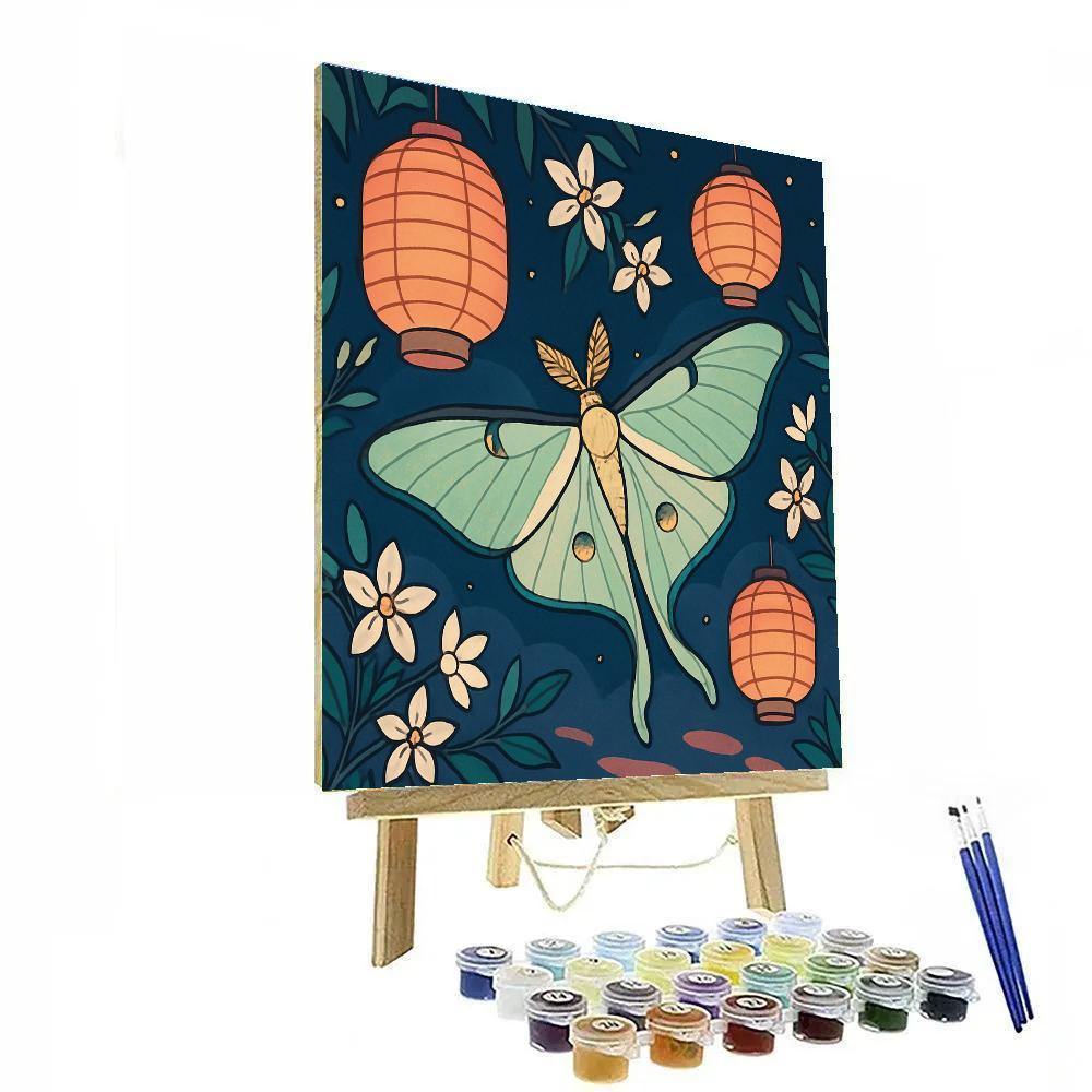 Lantern Garden Butterfly Drift Painting by numbers kit