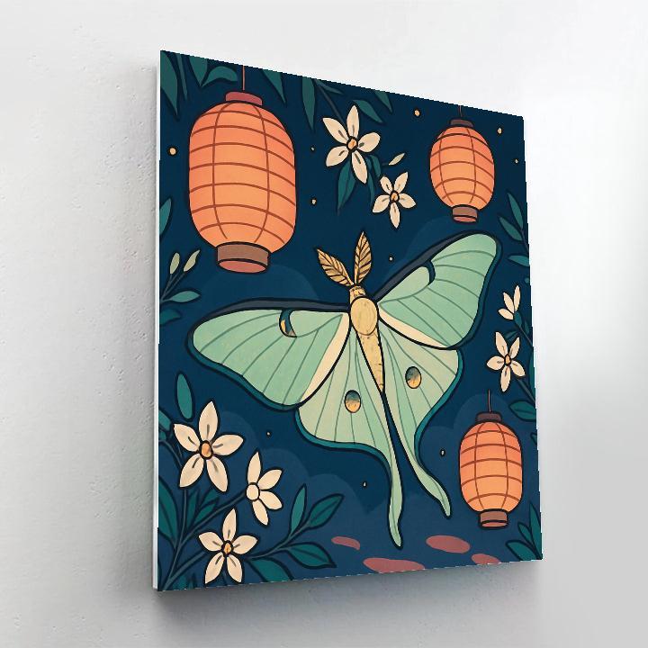 Lantern Garden Butterfly Drift Painting by numbers kit