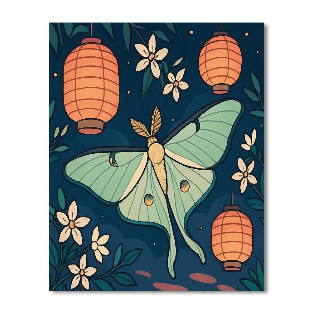 Lantern Garden Butterfly Drift Painting by numbers kit