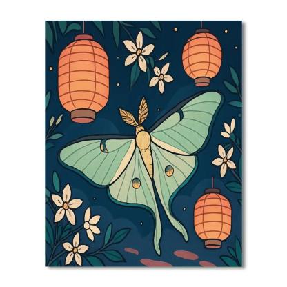 Lantern Garden Butterfly Drift Painting by numbers kit